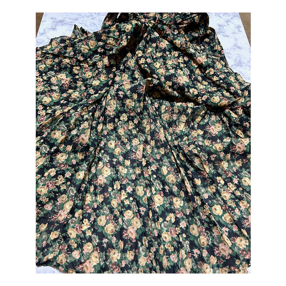 Danielle Karen Sheer Maxi 90 VTG Dress S/M Buttons Ditsy Floral Grunge Cottage - Picture 7 of 11